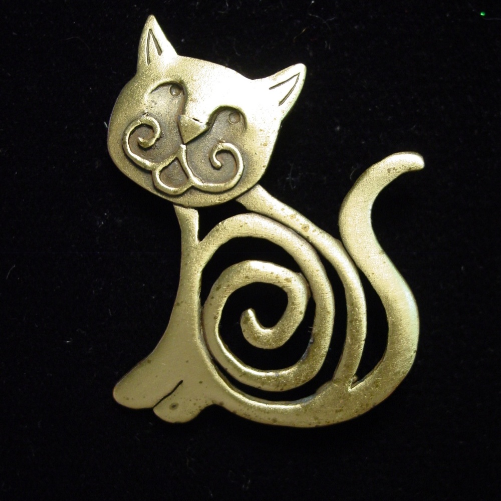 COPY - 🌸 3/$12 🐝  'Swirled CAT' Pin Brooch - Picture 2 of 4